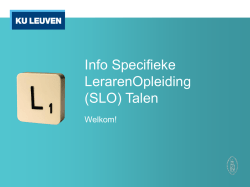 Info Specifieke LerarenOpleiding (SLO) Talen