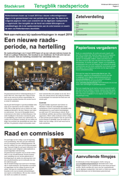 Een nieuwe raads periode, na hertelling Raad en commissies
