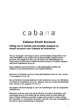 Cabana Email Account Uitleg om in enkele eenvoudige stappen je