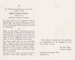 Jansen, Maria Gezina (Tenniglo)
