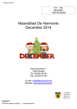 Maandblad De Harmonie December 2014