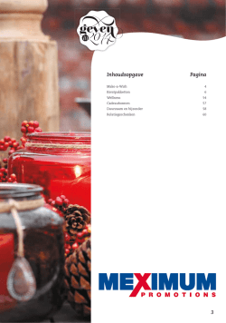 Inhoudsopgave Pagina