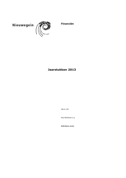 Jaarstukken 2013 - Gemeente Nieuwegein