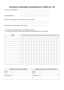 Inventaris uitwendige invloedsfactoren (AREI art. 19)