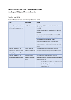 FysioPraxis 2-2014, pag. 29-31 – tabel toegepaste testen Art