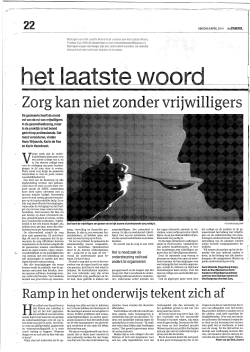 Zorg kan niet zonder vrijwilligers (2)