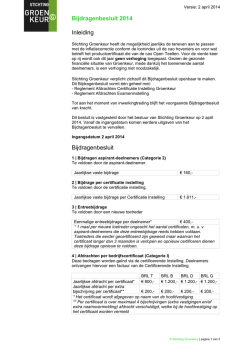 Groenkeur Bijdragenbesluit 2014, versie 2-4-2014