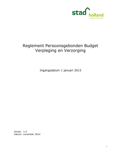 Reglement Persoonsgebonden Budget Verpleging en Verzorging