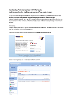 Handleiding Pati&euml;ntenportaal COPD Portavita (ook te