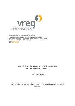 Consultatieverslag van de Vlaamse Regulator van de