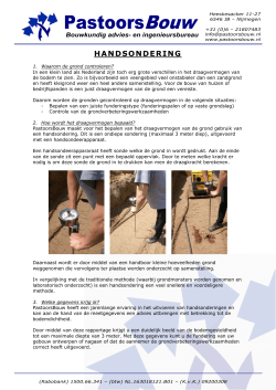 Brochure handsondering - PastoorsBouw bouwkundig advies