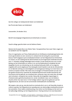 EBLT-pbrief Erfgoedcentrum Achterhoek en Liemers