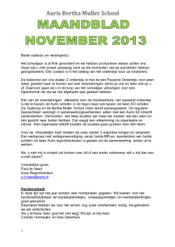 Maandblad november 2013 - Koninklijke Auris Groep