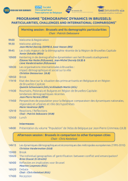 Programme “DemograPhic Dynamics in Brussels: