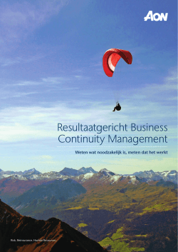 Resultaatgericht Business Continuity Management