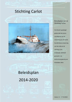 Stichting Carlot Beleidsplan 2014-2020