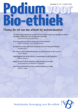 De rol van bio-ethiek bij wetsevaluaties