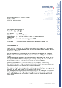 Informeren Staten over voortgang