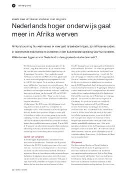 Nederlands hoger onderwijs gaat meer in Afrika werven