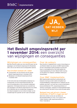 Het Besluit omgevingsrecht per 1 november 2014