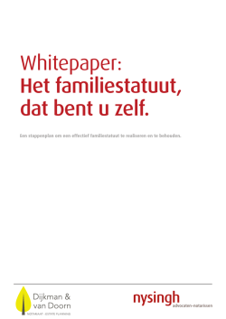 Het familiestatuut, dat bent u zelf. - Nysingh advocaten