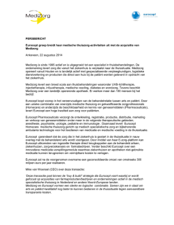 PERSBERICHT Eurocept groep breidt haar medische thuiszorg