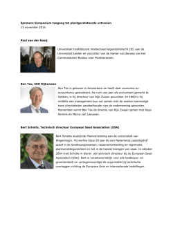 Sprekers Symposium toegang tot plantgerelateerde octrooien 13
