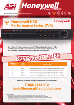 Honeywell HRG Performance Series DVRs