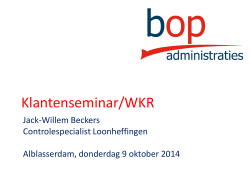 Klantenseminar/WKR - BOP administraties