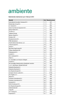 Nederlandse deelnemers per 3 februari 2014
