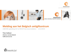 Melding aan het Belgisch antigifcentrum