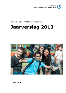 Jaarverslag 2013 - Ons Middelbaar Onderwijs