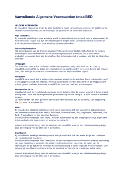 Download aanvullende algemene voorwaarden totaalBED
