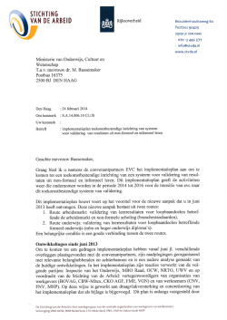Afschrift brief bij Implementatieplan