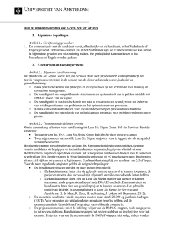 Lean Six Sigma green belt for services (pdf)