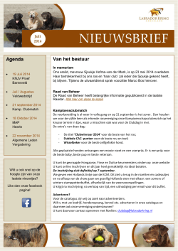 Nieuwsbrief Juli 2014 - Labrador Kring Nederland