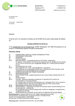 Dinsdag 30/09/2014 te 20