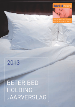 BETER BED HOLDING JAARVERSLAG 2013