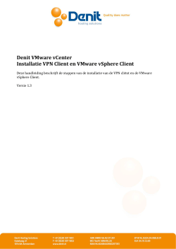 Denit VMware vCenter Installatie VPN Client en VMware vSphere