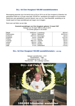 DLL- lid Clen Hoogland 100.000 wandelkilometers DLL