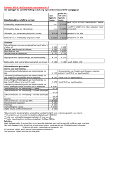 Tarieven W.S.V. de Eendracht vaarseizoen 2015 Liggelden