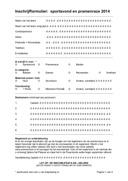 Inschrijfformulier: sportavond en pramenrace 2014