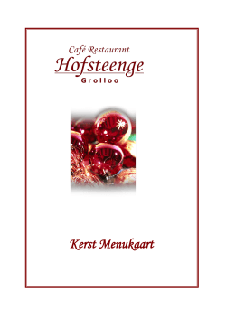 Kerst Menukaart - Cafe Restaurant Hofsteenge