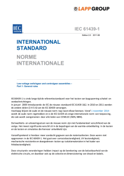 NORM IEC61439 - EMG Meerakker