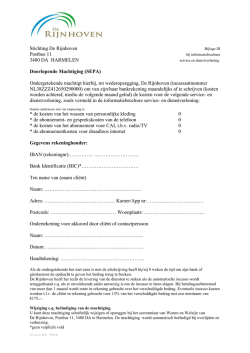 Doorlopende machtiging - Stichting Woon
