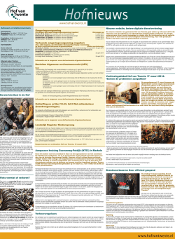Hofnieuws 19 maart 2014 - Gemeente Hof van Twente