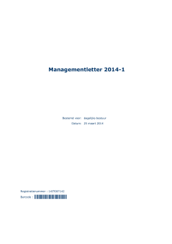 managementletter 2014-1 - Waterschap Brabantse Delta
