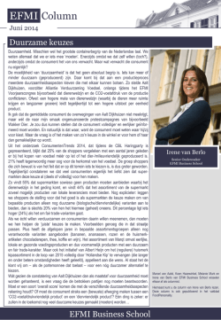 Duurzame keuzes - EFMI Business School