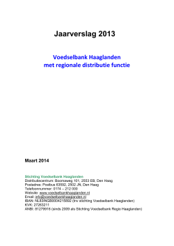 Jaarverslag_2013 - Voedselbank Haaglanden