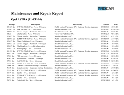 Maintenance and Repair Report Opel ASTRA (11-KP-P4)